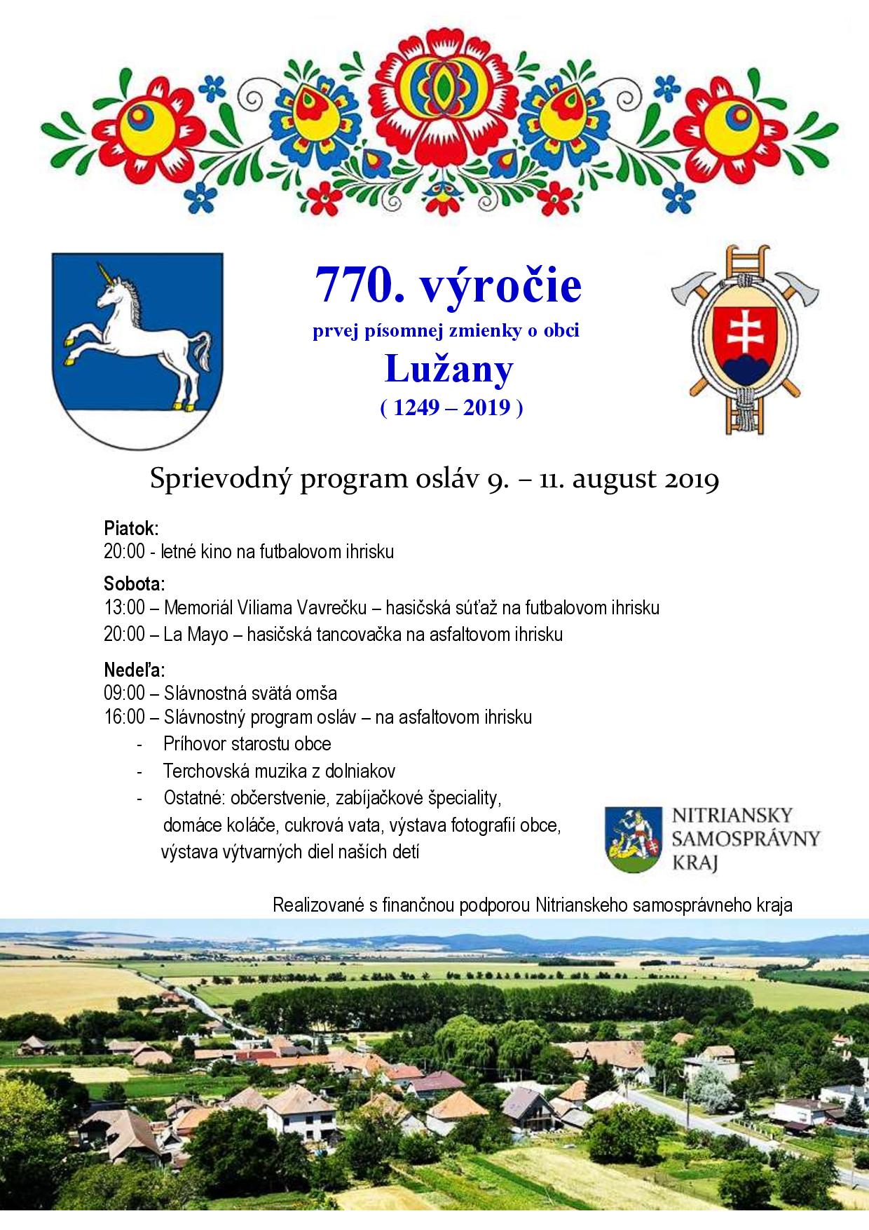770. výročie obce Lužany 